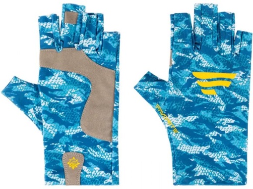 Manusi Favorite Solar Fishing Gloves 5 Cut White and Blue