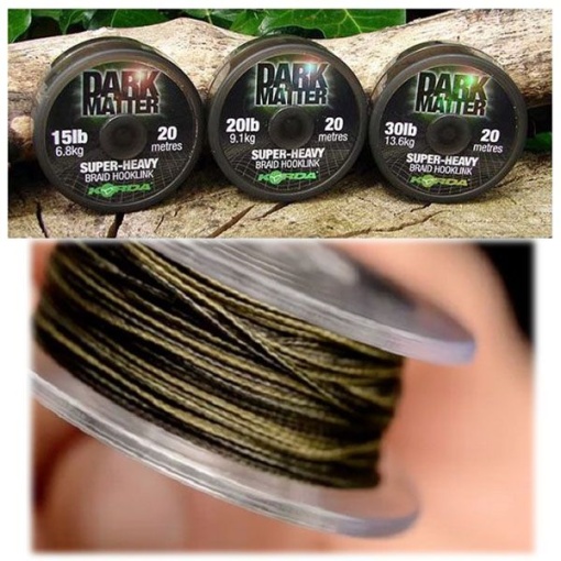 Fir Textil Korda Dark Matter Super-Heavy Braid Hooklink, 20m