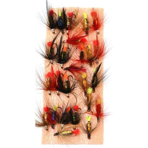 Set muste Fly artificiale pe carlig Mustad nr 8