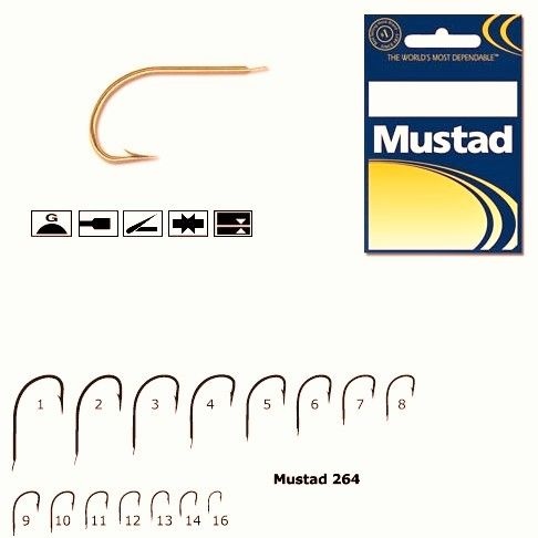 Carlige Mustad Auriu M264 Cu Tija Scurta 10buc/plic