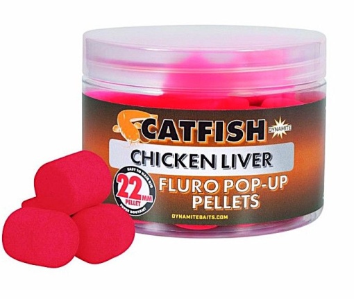 Pop-Up Dynamite Baits Catfish Chicken Liver Fluro Pellets 22mm