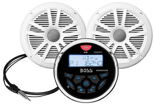 Sistem Audio Boss Marine Alb 240W AM/FM player digital, bluetooth, 2 boxe cu antena