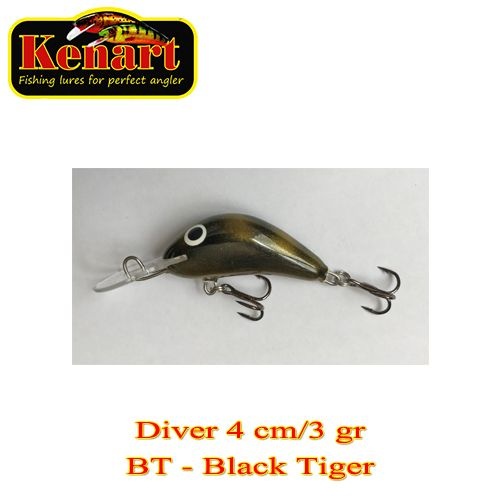 Vobler Kenart Diver 4cm 3g Floating Black Tiger