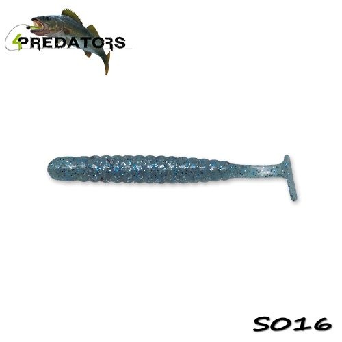 4Predators Worm Shad, 8cm, Teal Blue