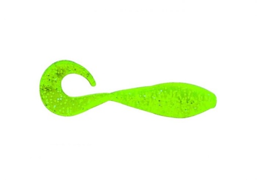 Bass Assassin Curly Shad 5cm Chartreuse Silver Glitter