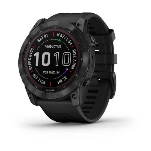 Ceas Garmin Fenix 7X Sapphire Solar Titan DLC Black Cu Curea Neagră
