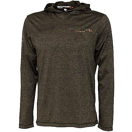 Hanorac Savage Gear Fighter Stretch Burnt Olive Melange UPF30+