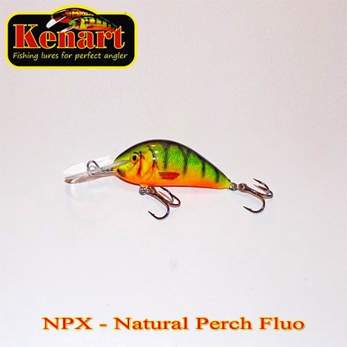 Vobler Kenart Shark 4cm 4g Natural Perch Fluo