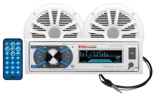Sistem Audio Boss Marine Alb MR632UAB 200W AM/FM CD player digital, bluetooth, 2 boxe cu antena
