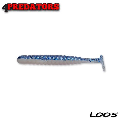 4Predators Worm Shad, 8cm, Blue-Pearl