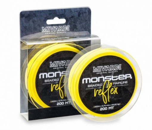 Fir textil Mivardi Monster Reflex Yellow CATFISH Braid 200m 0.70mm 83kg