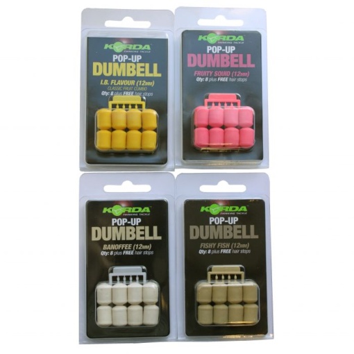 Pelete Flotante Korda Pop-Up Dumbell + Free Hair Stops 12mm 8buc/blister