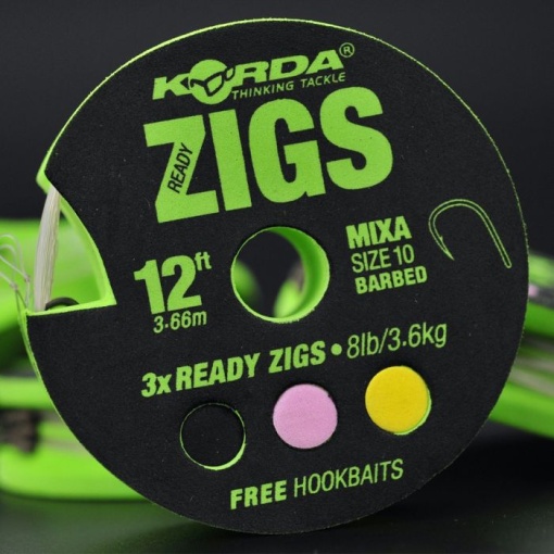 Riguri Korda Ready Zigs Barbed, Nr.10/8lbs, 360cm, 3buc