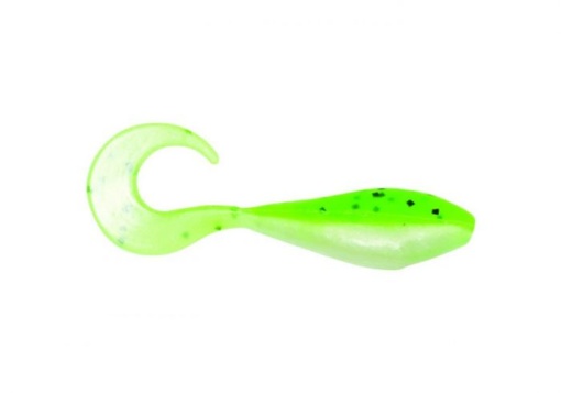 Bass Assassin Curly Shad 5cm Chartreuse Pepper Shad