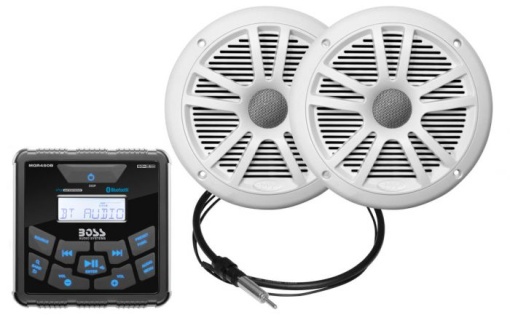 Sistem Audio Boss Marine Alb MCKGB450W.6 240W AM/FM player digital, bluetooth, 2 boxe cu antena