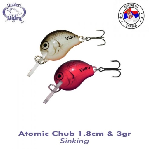 Vobler Vidra Lures Atomic Chub 1.8cm 3g Sinking