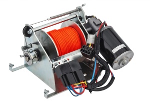 Anchoră electrică premium de proovă Stronger Steelhands 30 (SH-30), echipată cu motor de 85W la 12V, carcasă din plastic ABS rezistent la UV, ruliu din oțel inoxidabil, tambur cu frânghie de 30m și funcție de coborâre în cădere liberă (free fall).