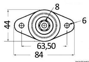 Bornă Osculati Maxi 83x44mm – Terminal robust de 8mm din inox pe bază de nylon și fibră de sticlă, proiectat pentru joncțiuni electrice de mare putere în mediu marin.
