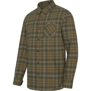 Cămașă de vânătoare din flanel de bumbac în carouri Blaser Julian Flannel Green Orange bărbați.