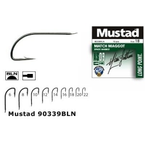 Carlig Mustad Match Maggot Tija Lunga BLN 10buc/plic - Img 2