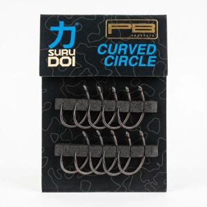 Carlige crap PB Products Surudoi Curved Circle PTFE din otel japonez forjat cu tija curbata si varf beaked point pentru Ronnie Rig.
