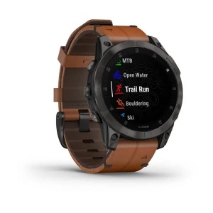 Ceas Garmin Epix Gen2 Sapphire - Black Titanium Cu Brăţară De Piele Chestnut - Img 4