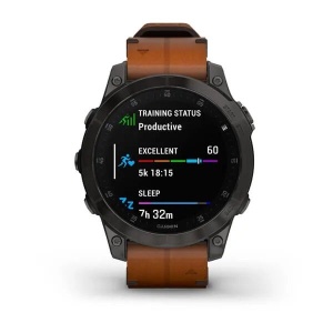 Ceas Garmin Epix Gen2 Sapphire - Black Titanium Cu Brăţară De Piele Chestnut - Img 14