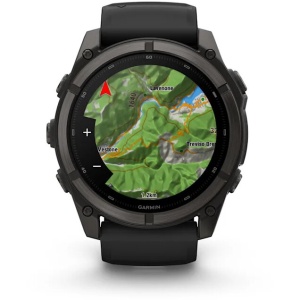 Smartwatch GPS Garmin fēnix 9 Sapphire 51mm Titanium cu ecran AMOLED și carcasă Carbon Grey DLC.
