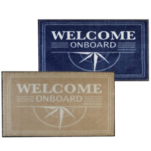Covor Intrare Dreptunghiular Welcome On Board Marine Business, 75x50cm Antiderapant