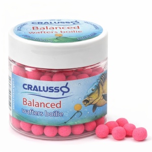 Cralusso Balanced Wafters Boilie – momeală echilibrată tip wafter, cu formă de porumb și aromă intensă, ideală pentru method feeder pe carpodromuri și ape sălbatice.