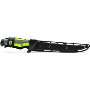 Cuțit filetat Mustad Stainless Steel Bait de 6 inchi cu lamă curbată și mâner ergonomic Golf Grip – optimizat pentru pești de apă dulce.