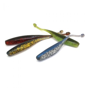 Damiki Dope Shad 10.2cm 8buc/plic Black Red Flake - Img 2