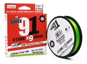 Fir Textil Sufix 91 G-Core X9 Braid Neon Lime 100-150m