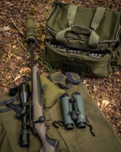 Geantă profesională pentru poligon și muniție Mauser Range Bag Olive cu separatoare interioare și sistem MOLLE.