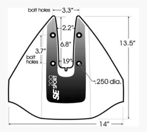 Hydrofoil SE Sport 200 pentru motoare de 8 - 40 CP – Stabilizator nautic fabricat în SUA, echipat cu funcția brevetată Turbo Trac și kit de montaj din oțel inox.
