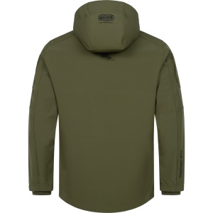 Jachetă Mauser Tornado Softshell Matt Olive – Echipament outdoor rezistent la vânt, cu material elastic, glugă integrată și panouri Velcro tactice
