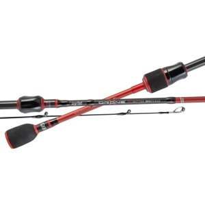 Lansetă Rapture Drone BTX Bottom 2.10m 0.1-4g evidențiind îmbinarea CX Joint, inelele K-SiC și mandrina minimalistă cu miez de carbon.