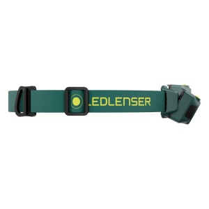 Lanternă frontală reîncărcabilă Ledlenser HF4R Forest Green 650 lumeni cu lumină roșie și etanșeitate IP67.