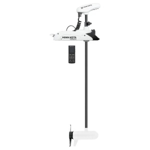 Motor Electric Alb Minn Kota Riptide Terrova® 55lb, 12V, 152cm, Saltwater, Sistem Asistență Lift-Assist, Telecomandă Wireless Premium, Advanced GPS