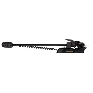 Motor electric de trolling pentru proza bărcii Minn Kota PowerDrive 45lb 12V cu lungimea axului de 137cm, echipat cu sistem de poziționare GPS, funcție de ancoră digitală Spot-Lock, elice anti-vegetație și micro telecomandă wireless inclusă.
