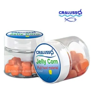 Porumb artificial Cralusso Jelly Corn ecologic, cu consistență maleabilă și aromă intensă eliberată până la 6 ore, ideal pentru method feeder și pescuit la crap.