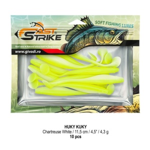 Shad soft Fast Strike Huky Kuky 13.5cm 5bucati plic blister rigid pentru salau si stiuca.