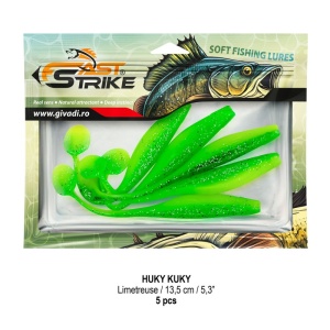 Shad soft Fast Strike Huky Kuky 13.5cm 5bucati plic blister rigid pentru salau si stiuca.