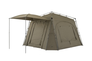 Shelter Mivardi Base Camp XL 300x300x190 cm – Spațiu imens, structură stabilă din aluminiu și ventilație superioară pentru confort maxim la pescuit.