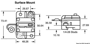 Siguranta si comutator automat de mare putere Osculati 60-200A cu protectie IP67 si certificare SAE J1171.