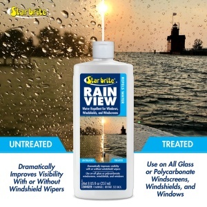 Solutie tratament hidrofob parbriz barca Star Brite Rain View 237ml pentru imbunatatire vizibilitate pe timp de ploaie