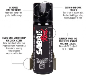 Spray Autoaparare Sabre Pepper Gel Home Defense + Suport 61.5g - Img 2