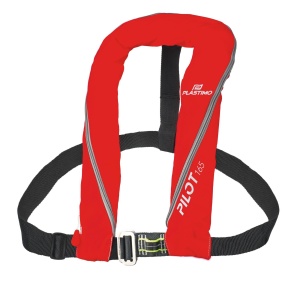 Vestă de salvare autogonflabilă cu ham Plastimo Pilot 165 Roșu, ISO 12401