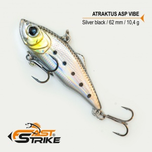 Vobler avat Fast Strike Atraktus Asp Vibe Sinking 6.2cm 10.4g Silver Black