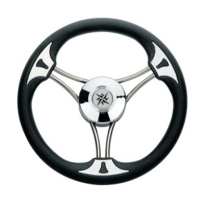 Volan Barcă Premium Savoretti Armando, 3 Spițe Inox Duble, 350mm